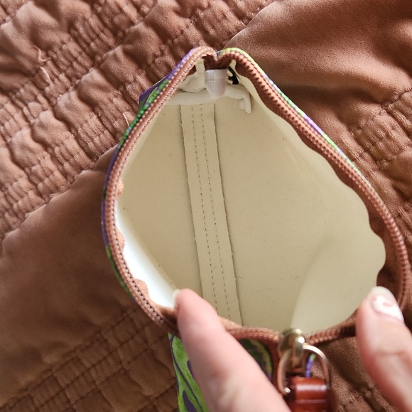 Dooney & Bourke Leaf Print Cosmetic Pouch - Purple and Green - Picture 4 of 4